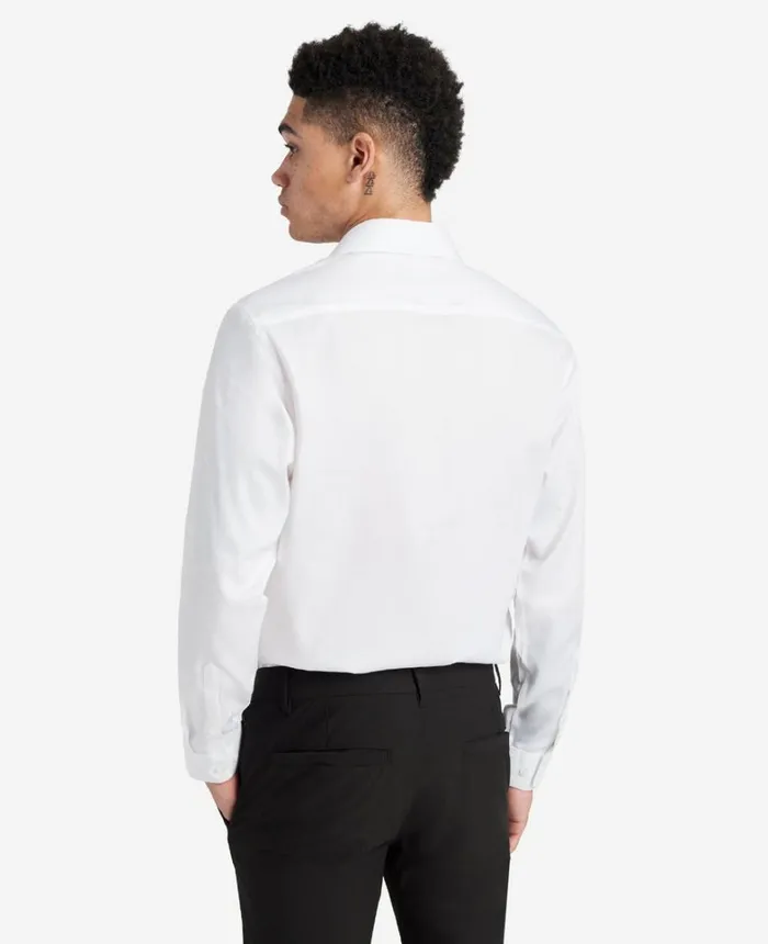 Kenneth Cole Shirts Men SlimFit ButtonDown Stretch Dress Shirt With TEK FIT White Kenneth Cole Shirts Men SlimFit ButtonDown Stretch Dress Shirt With TEK FIT White