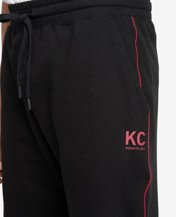 Kenneth Cole Shorts Men French Terry Logo Short Black Combo Kenneth Cole Shorts Men French Terry Logo Short Black Combo