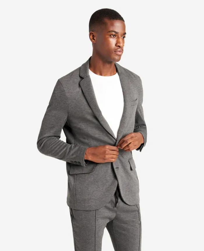 Kenneth Cole Suits and Suit Separates Men Knit Tailored Jacket Black Heather