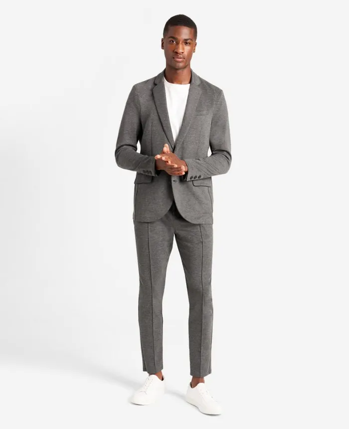 Kenneth Cole Suits and Suit Separates Men Knit Tailored Jacket Black Heather Kenneth Cole Suits and Suit Separates Men Knit Tailored Jacket Black Heather