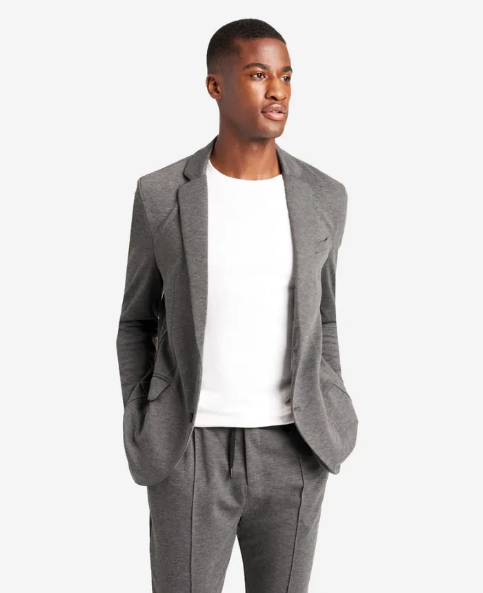 Kenneth Cole Suits and Suit Separates Men Knit Tailored Jacket Black Heather Kenneth Cole Suits and Suit Separates Men Knit Tailored Jacket Black Heather