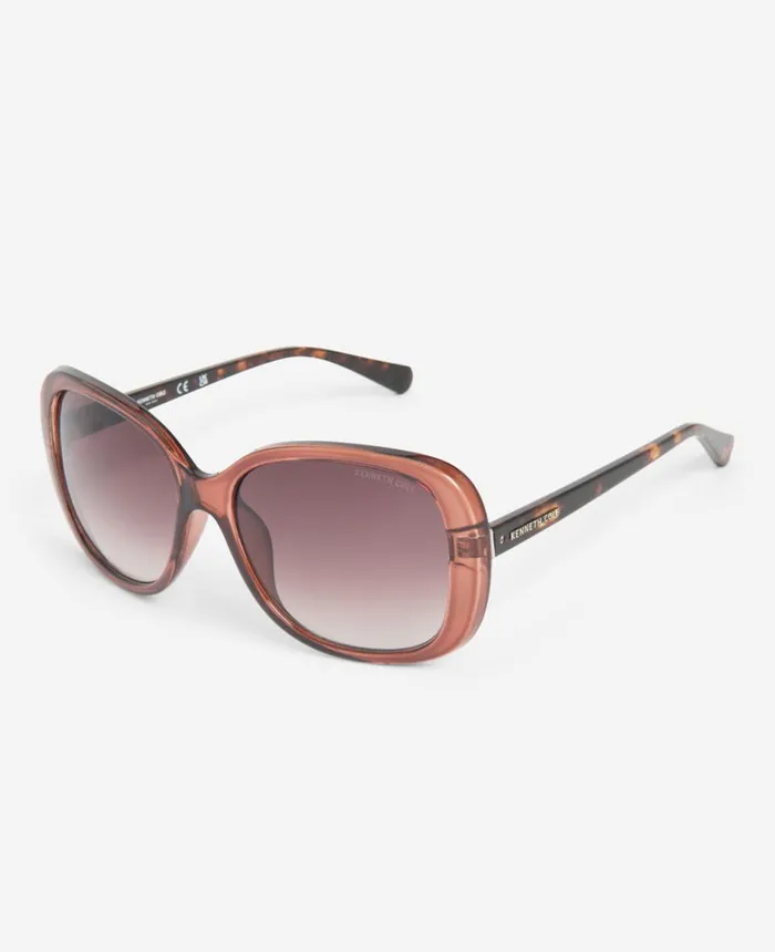 Kenneth Cole Sunglasses Women Ultem Oversized Square Sunglasses Brown