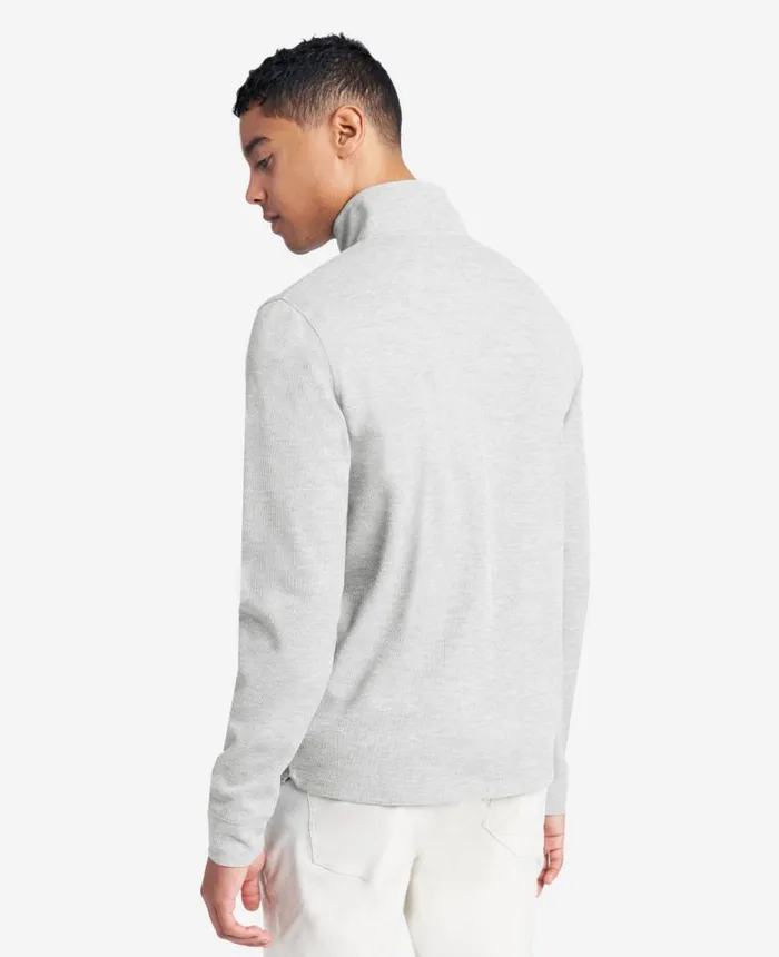 Kenneth Cole Sweaters Men QuarterZip Knit Pullover Heathergrey Kenneth Cole Sweaters Men QuarterZip Knit Pullover Heathergrey