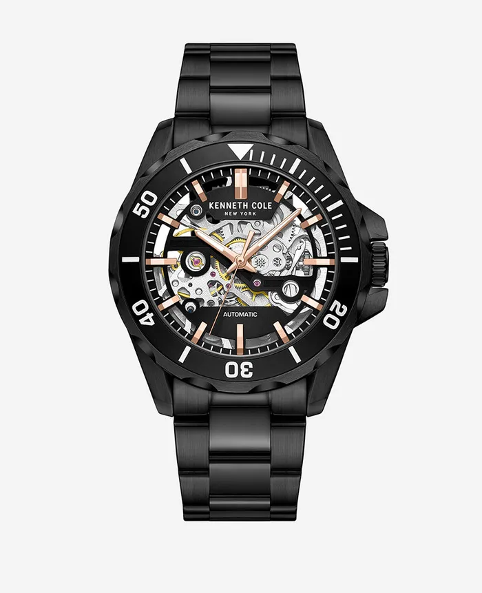 Kenneth Cole Watches Men Kenneth Cole New York Automatic Bracelet Watch Black