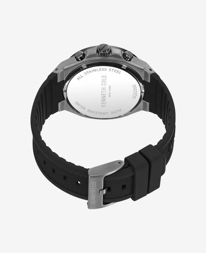 Kenneth Cole Watches Men MultiFunction Watch With Silicone Strap Black Kenneth Cole Watches Men MultiFunction Watch With Silicone Strap Black