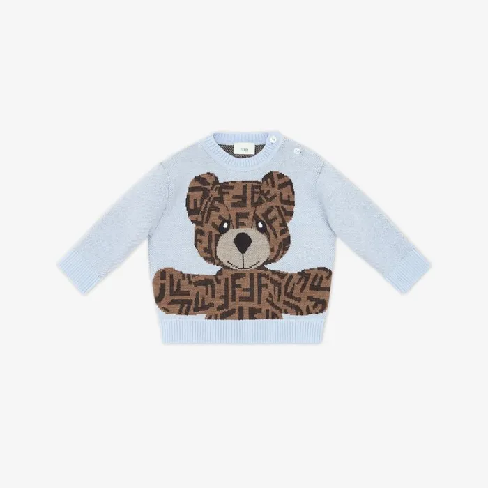 Kids Baby Wool Teddy Bear Pullover Multicolour Fendi Baby Boy