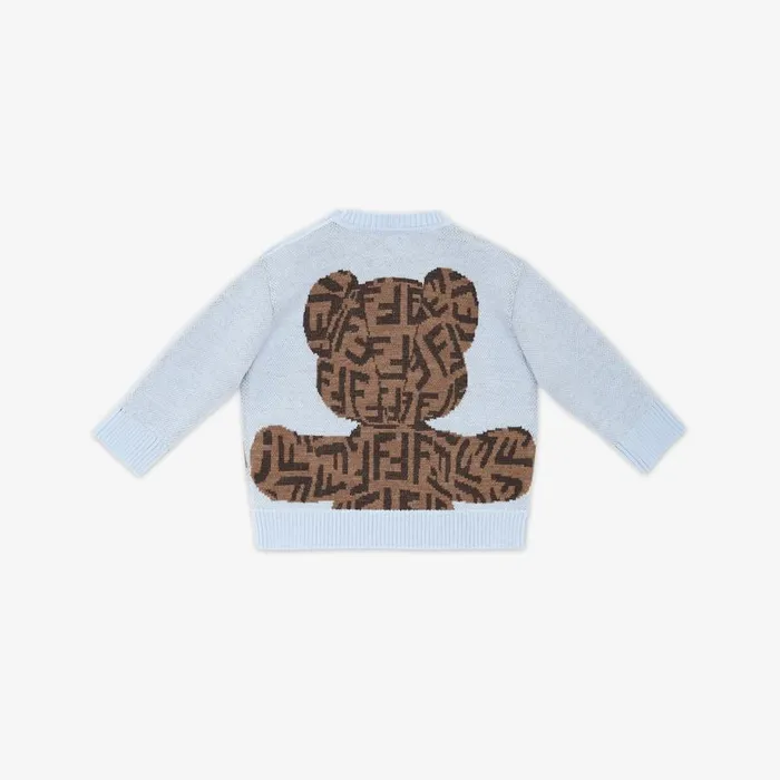 Kids Baby Wool Teddy Bear Pullover Multicolour Fendi Baby Boy
