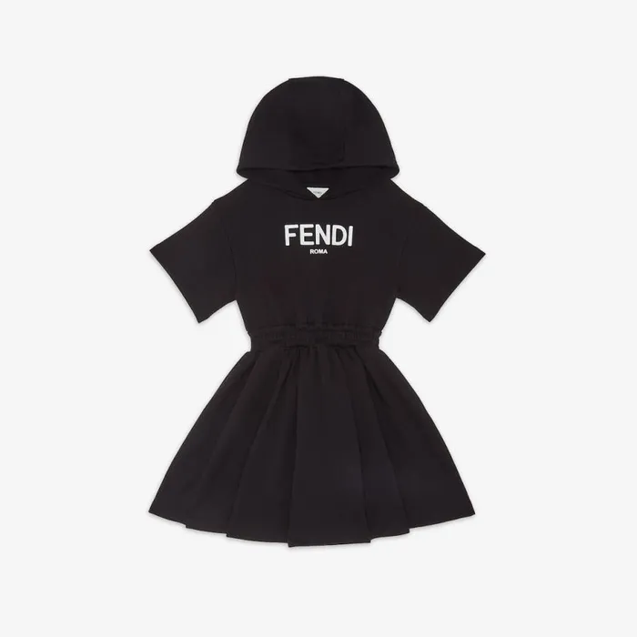 Kids Black Fleece Fendi Roma Dress Black Fendi Ready To Wear