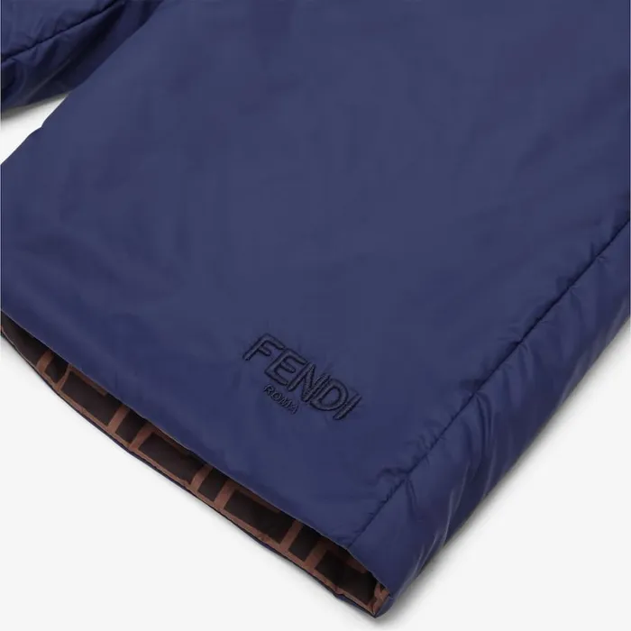 Kids Blue Nylon And Ff Reversible Bermudas Blue Fendi Ready To Wear