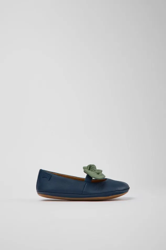 Kids Camper Ballerinas Right Blue And Green Leather Ballerinas For Kids Kids Camper Ballerinas Right Blue And Green Leather Ballerinas For Kids