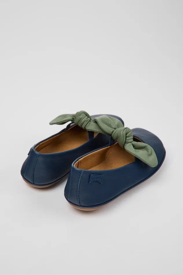 Kids Camper Ballerinas Right Blue And Green Leather Ballerinas For Kids Kids Camper Ballerinas Right Blue And Green Leather Ballerinas For Kids