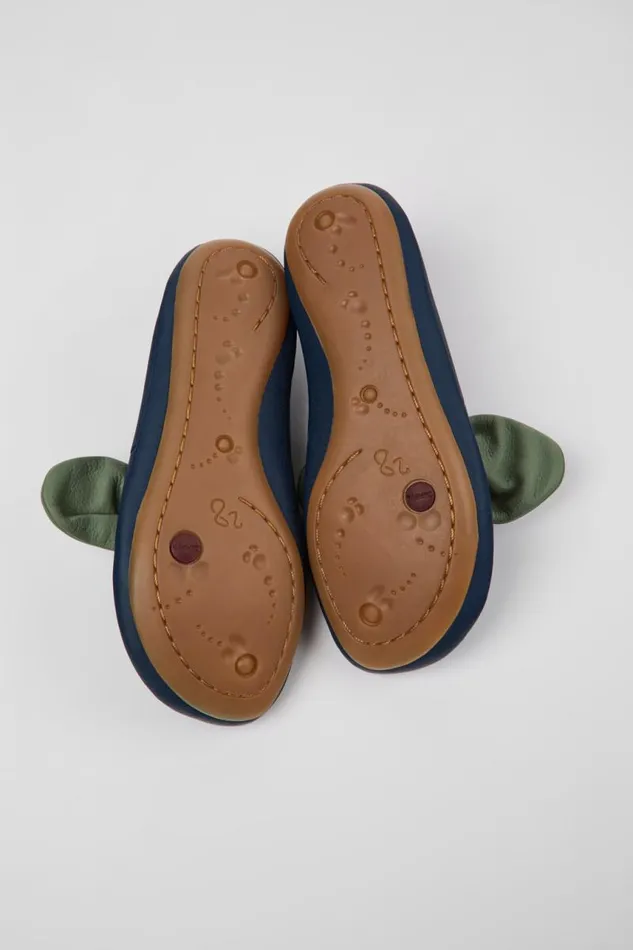 Kids Camper Ballerinas Right Blue And Green Leather Ballerinas For Kids Kids Camper Ballerinas Right Blue And Green Leather Ballerinas For Kids