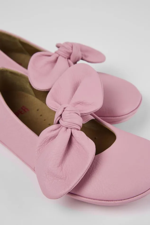 Kids Camper Ballerinas Right Pink Leather Mary Jane