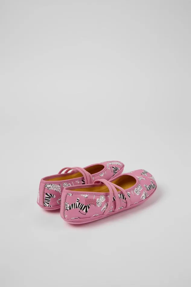 Kids Camper Ballerinas Twins Pink Leather Ballerinas For Kids Kids Camper Ballerinas Twins Pink Leather Ballerinas For Kids
