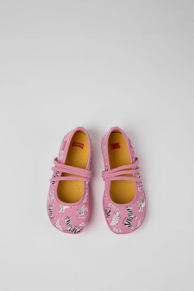 Kids Camper Ballerinas Twins Pink Leather Ballerinas For Kids Kids Camper Ballerinas Twins Pink Leather Ballerinas For Kids