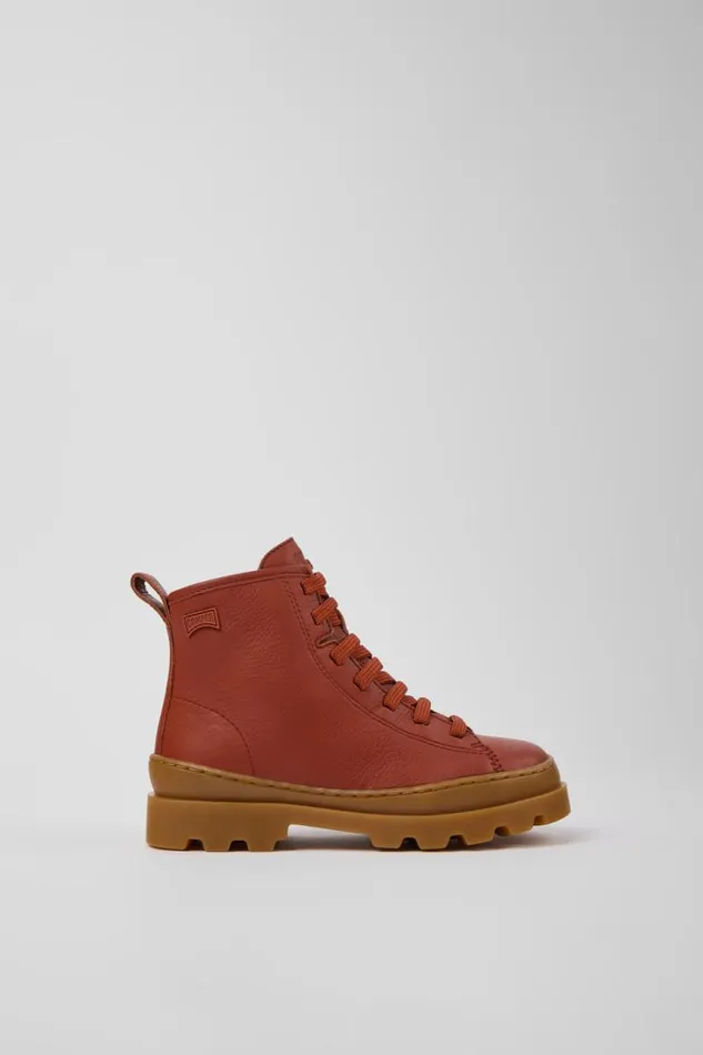 Kids Camper Boots Brutus Red Leather Ankle Boots For Kids Kids Camper Boots Brutus Red Leather Ankle Boots For Kids