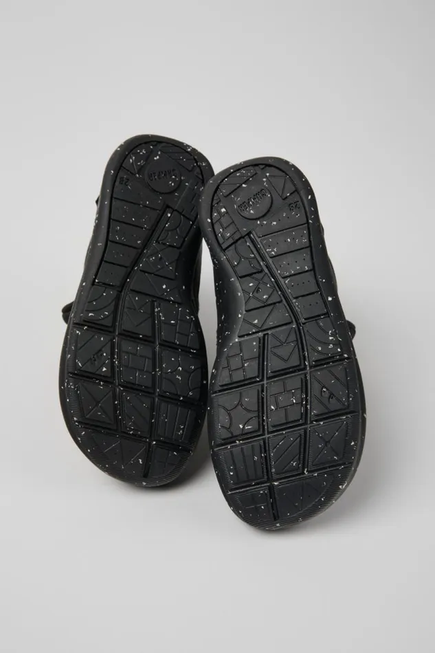 Kids Camper Boots Ergo Black Textile Ankle Boots For Kids