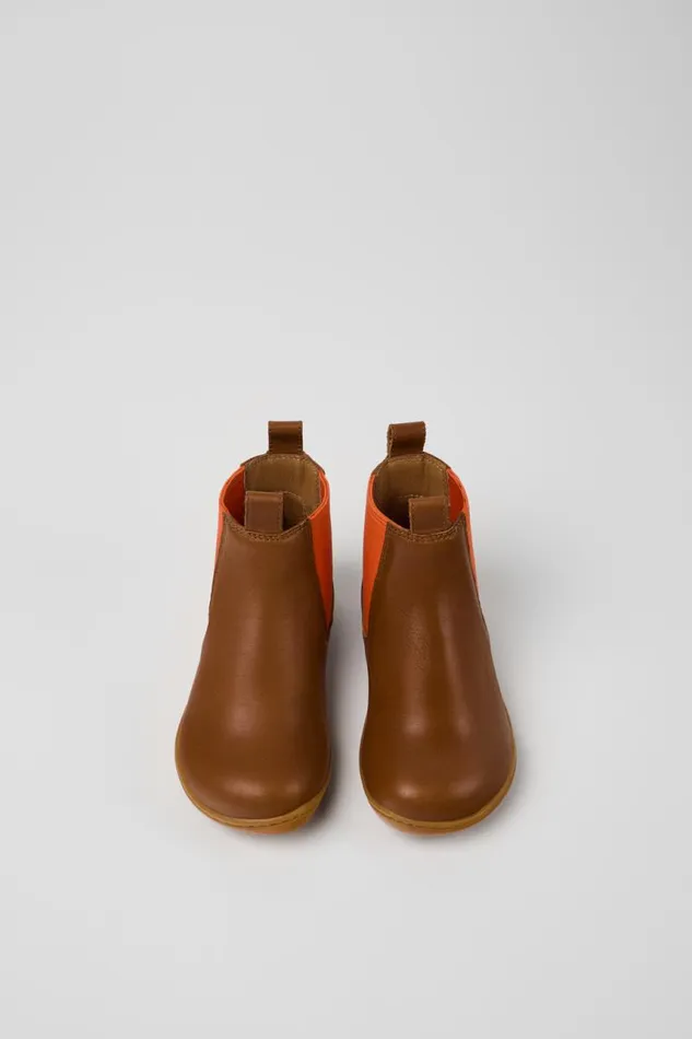 Kids Camper Boots Peu Brown Leather Ankle Boots For Kids Kids Camper Boots Peu Brown Leather Ankle Boots For Kids