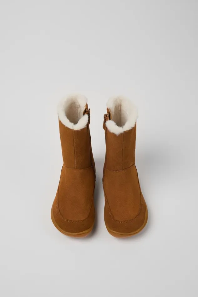 Kids Camper Boots Peu Brown Nubuck And Leather Boots For Kids Kids Camper Boots Peu Brown Nubuck And Leather Boots For Kids