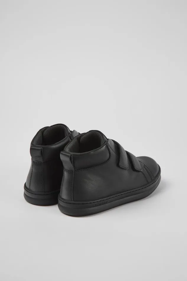Kids Camper Boots Runner Black Leather And Textile Ankle Boots For Kids Kids Camper Boots Runner Black Leather And Textile Ankle Boots For Kids