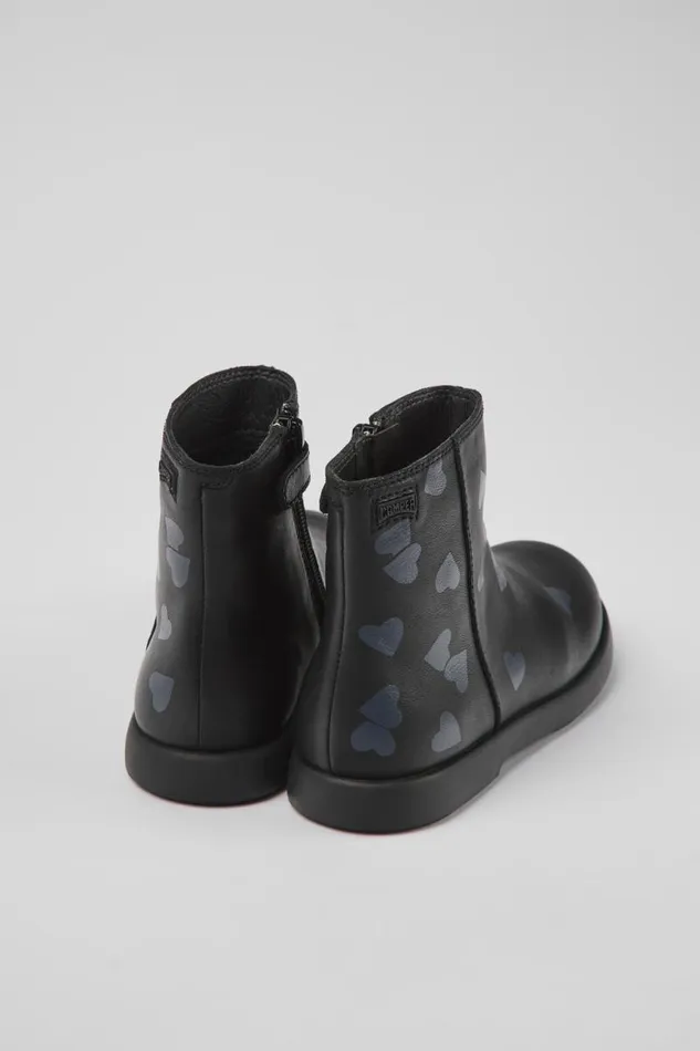 Kids Camper Boots Twins Black Leather Ankle Boots For Kids Kids Camper Boots Twins Black Leather Ankle Boots For Kids