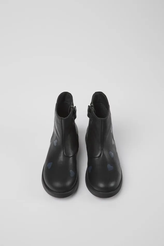 Kids Camper Boots Twins Black Leather Ankle Boots For Kids Kids Camper Boots Twins Black Leather Ankle Boots For Kids