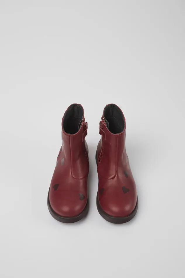 Kids Camper Boots Twins Burgundy Leather Ankle Boots For Kids Kids Camper Boots Twins Burgundy Leather Ankle Boots For Kids