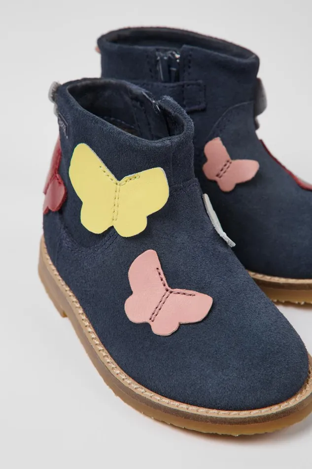 Kids Camper Boots Twins Multicolored Nubuck And Leather Boots