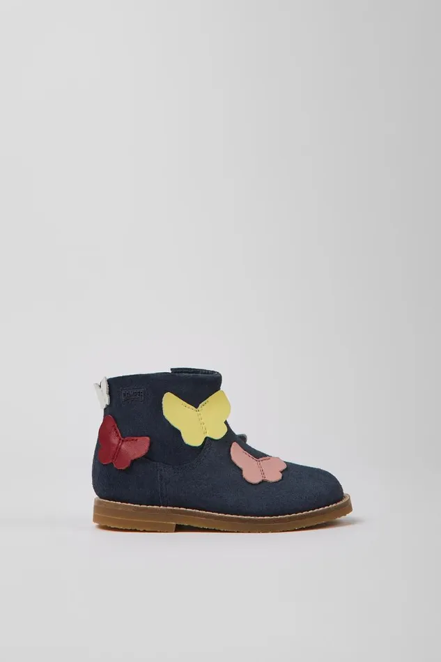 Kids Camper Boots Twins Multicolored Nubuck And Leather Boots Kids Camper Boots Twins Multicolored Nubuck And Leather Boots