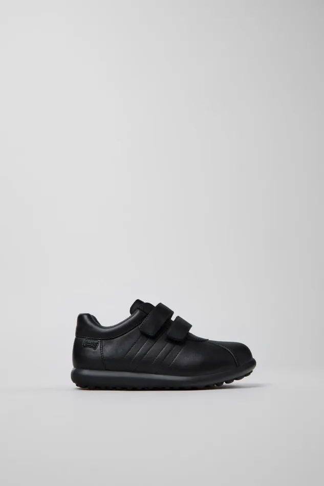 Kids Camper Hook And Loop Pelotas Black Leather Shoes For Kids Kids Camper Hook And Loop Pelotas Black Leather Shoes For Kids