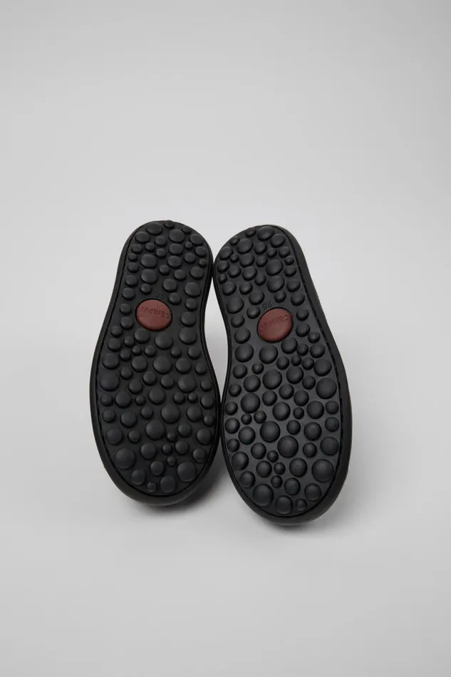 Kids Camper Hook And Loop Pelotas Black Leather Shoes For Kids Kids Camper Hook And Loop Pelotas Black Leather Shoes For Kids