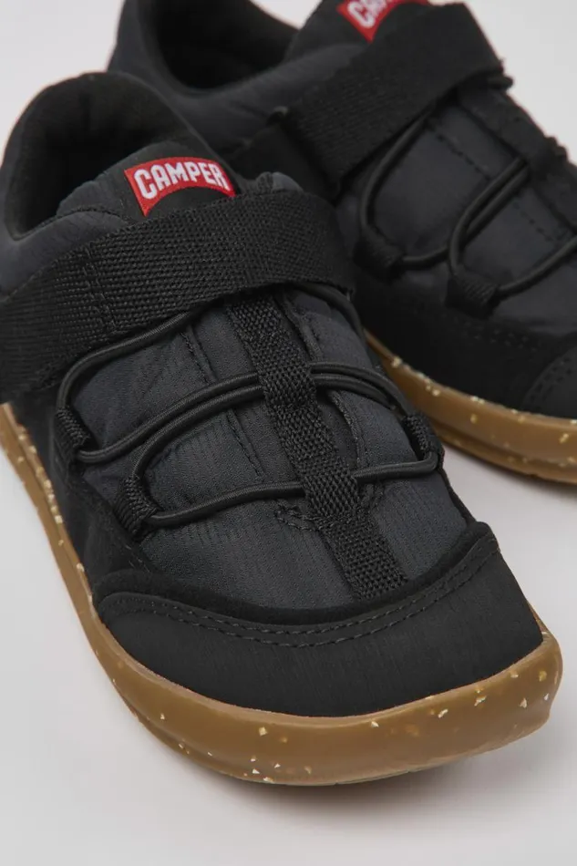 Kids Camper Sneakers Ergo Black Textile Shoes For Kids