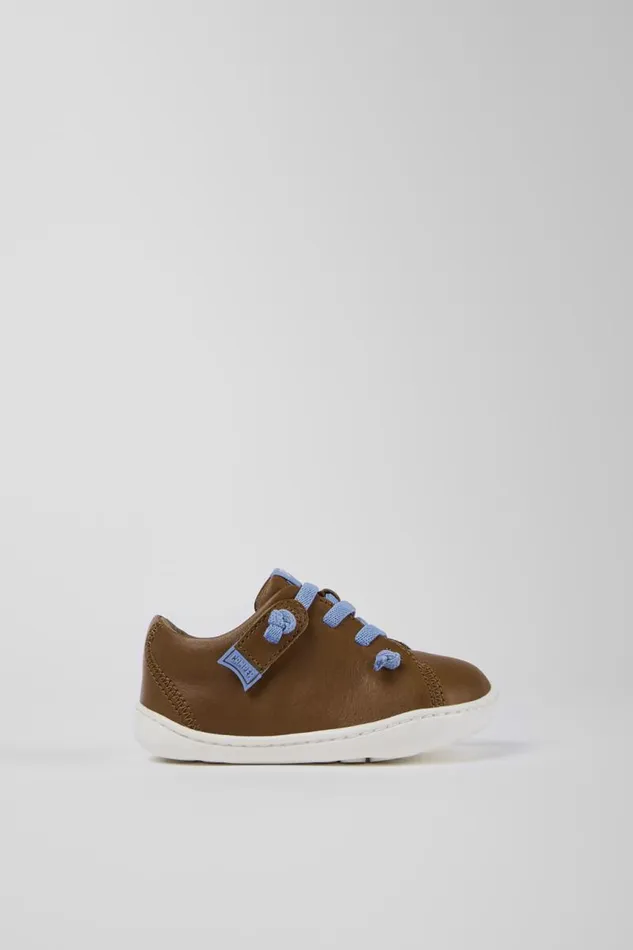 Kids Camper Sneakers Peu Brown Leather Basket
