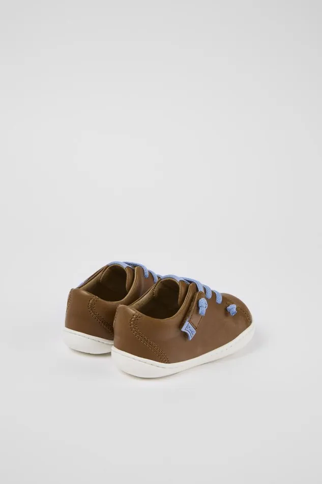 Kids Camper Sneakers Peu Brown Leather Basket Kids Camper Sneakers Peu Brown Leather Basket