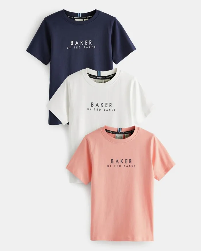 Kids CEZZAR 8211 Three Pack Of Branded TShirts Blue Ted Baker Tops Kids CEZZAR 8211 Three Pack Of Branded TShirts Blue Ted Baker Tops