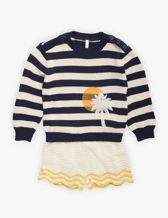 Kids Clothing Zimmermann Alight Embroidered Sweater Multi