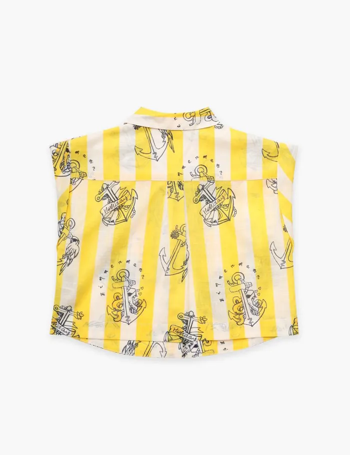 Kids Clothing Zimmermann Alight Pocket Shirt Yellowcream Stripe