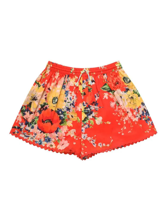 Kids Clothing Zimmermann Alight Relaxed Short Red Floral