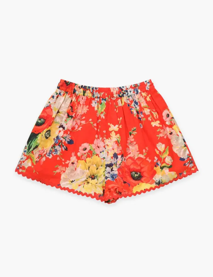 Kids Clothing Zimmermann Alight Relaxed Short Red Floral