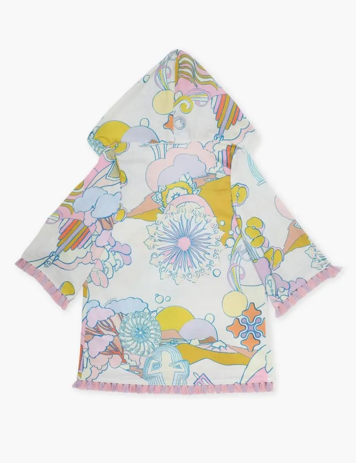 Kids Clothing Zimmermann Pop Hooded Coverup Watercolour Multi