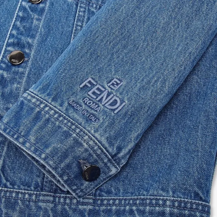 Kids Denim Junior Jacket Blue Fendi Ready To Wear