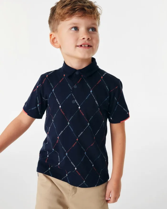 Kids DRAGOS 8211 Logo Print Polo Shirt Navy Ted Baker Tops Kids DRAGOS 8211 Logo Print Polo Shirt Navy Ted Baker Tops