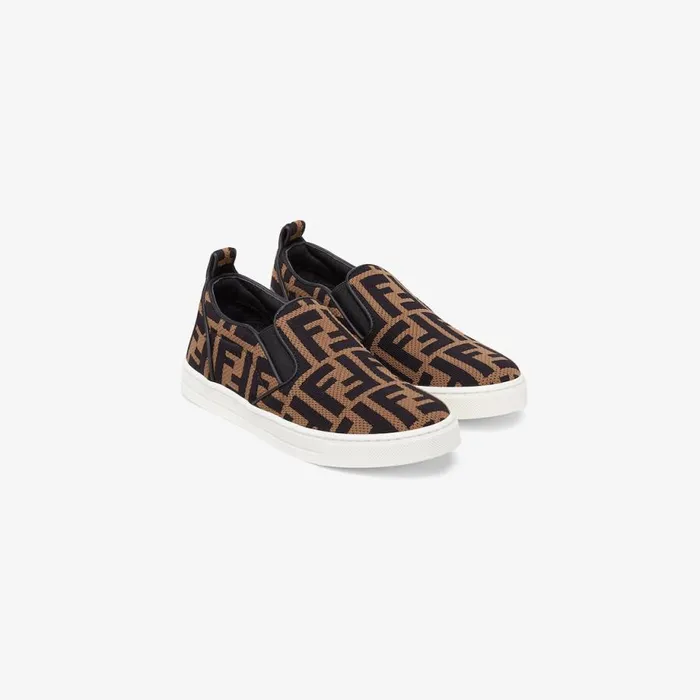 Kids Fabric Junior SlipOns With AllOver Ff Logo Fendi Shoes