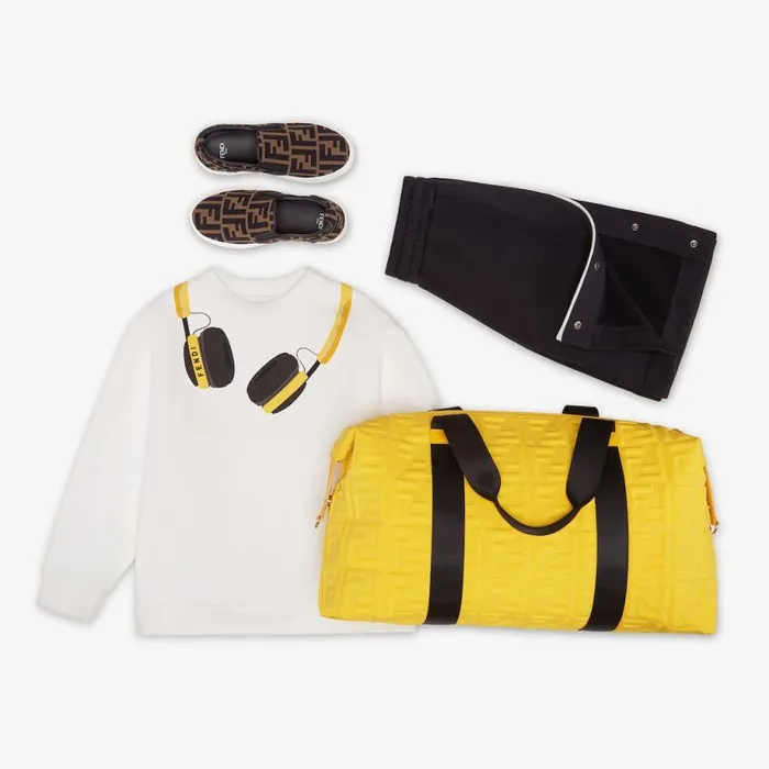 Kids Fabric Junior SlipOns With AllOver Ff Logo Fendi Shoes