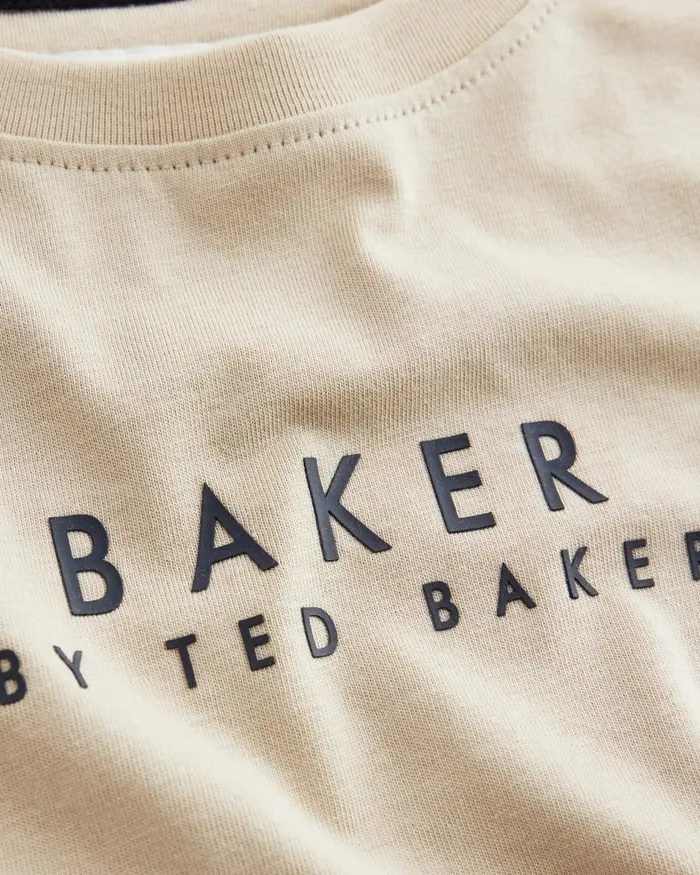 Kids GROZDAN 8211 Branded Long Sleeve TShirt Stone Ted Baker Tops Kids GROZDAN 8211 Branded Long Sleeve TShirt Stone Ted Baker Tops