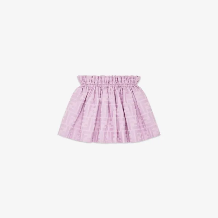 Kids Lilac Ff Cotton Skirt Purple Fendi Ready To Wear