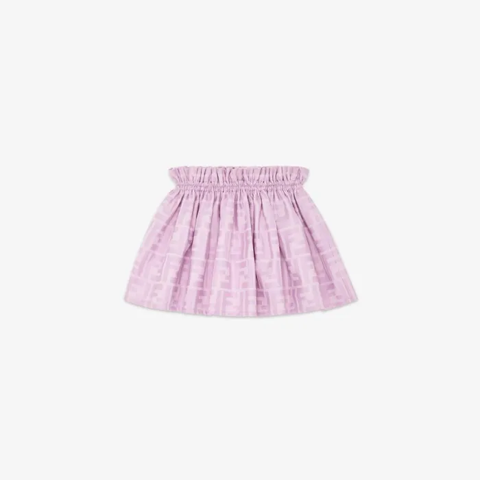Kids Lilac Ff Cotton Skirt Purple Fendi Ready To Wear