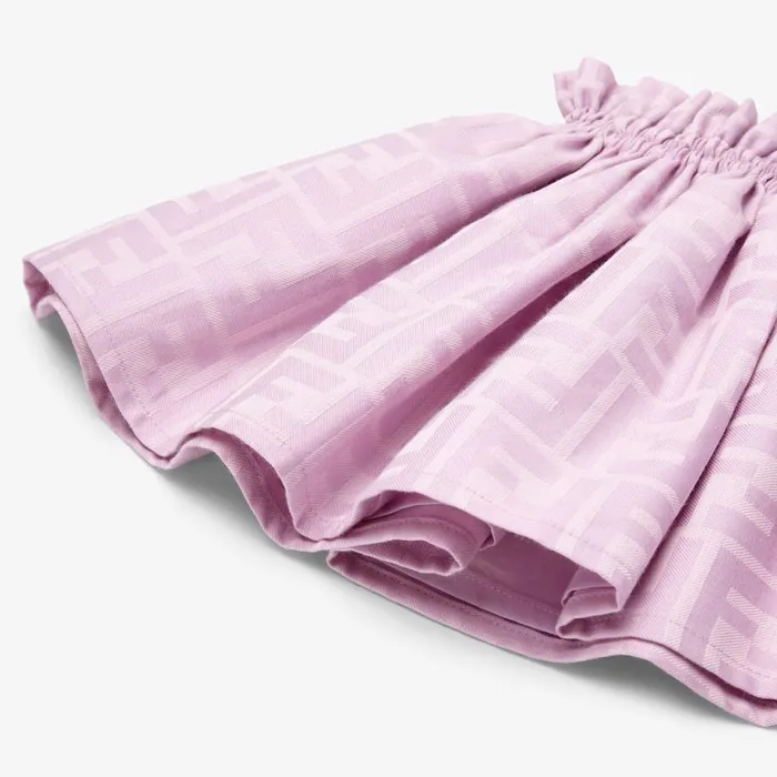 Kids Lilac Ff Cotton Skirt Purple Fendi Ready To Wear