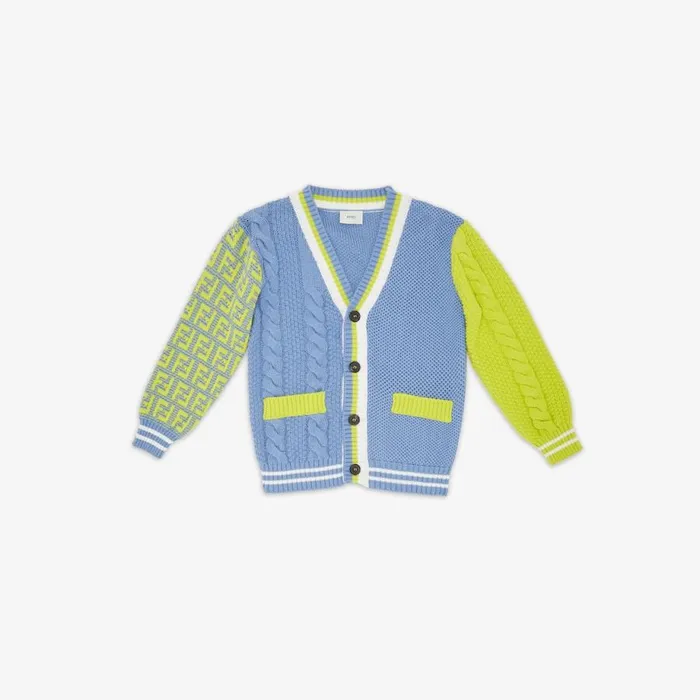 Kids Multicolour Cotton Knit Cardigan Multicolour Fendi Ready To Wear