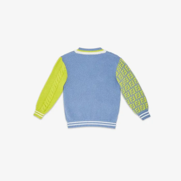 Kids Multicolour Cotton Knit Cardigan Multicolour Fendi Ready To Wear